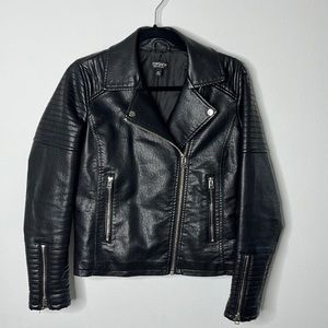 Top Shop Motto Leather Jacket
